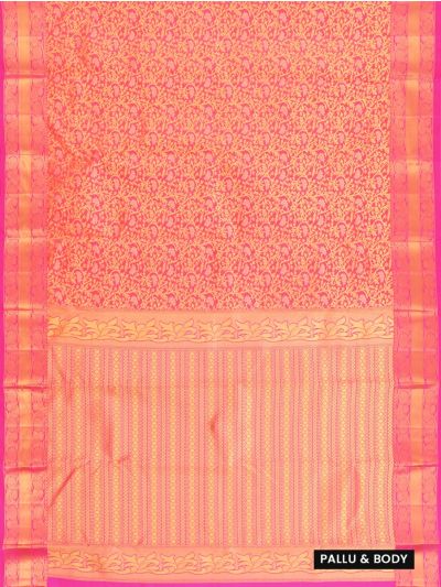 Gracecharm Silk intricate Jaal floral vine pattern handwoven with shimmering gold zari saree