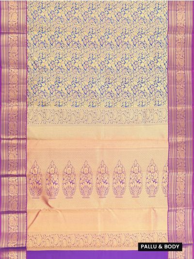 Gracecharm Elegant Silk Jacquard weave Floral Creeper Motif with geometric patterns stylized floral saree
