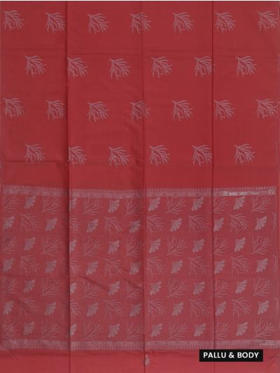Kanmanie Softy Silk Leaf Butta with Floral Leaf Pallu Saree