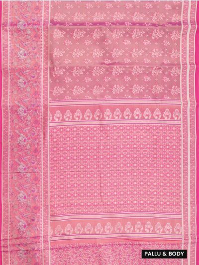 Gracecharm Gift Art Silk Floral Tree Butta with Geometric Floral Pallu Saree