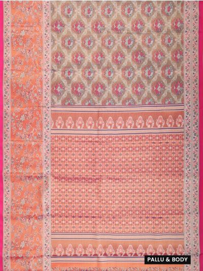Gracecharm Gift Art Silk Bouquet Trellis Jaal with Geometric Floral Pallu Saree