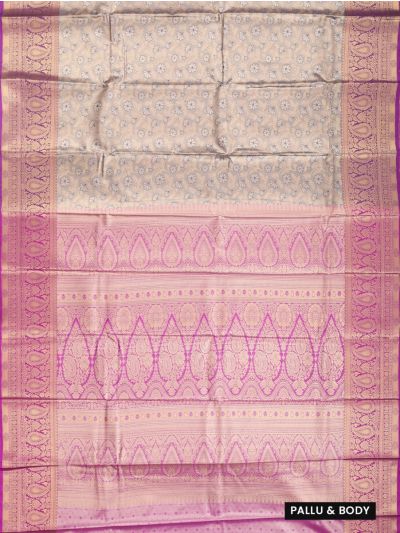 Gracecharm Gift Art Silk Floral Creeper Jaal with Paisley Border Saree