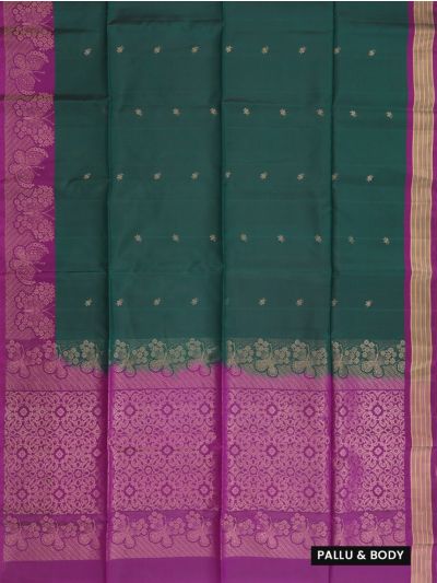 Gracecharm Soft Silk Small Butta with Floral Vine Jaal Pallu Saree