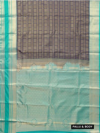 Gracecharm Gift Art Silk Geometric Check with Honeycomb Pallu Saree