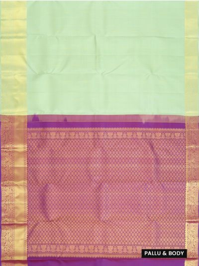 Vivaha Kanchipuram Pure Silk Zari Line Butta with Diamond Floral Pallu Saree