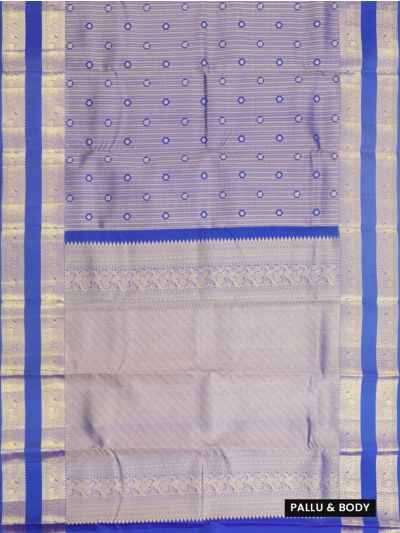 Vivaha Kanchipuram Pure Silk Stripe Geometric Butta with Diamond Brocade Pallu Saree