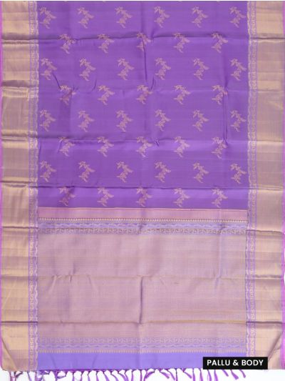 Vivaha Arani Pure Silk Floral Vine Butta with Zari Border Saree