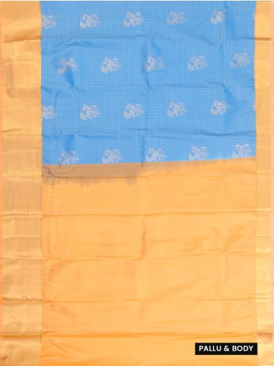 Gracecharm Gift Art Silk Square Butta with Contrast Zari Border Saree