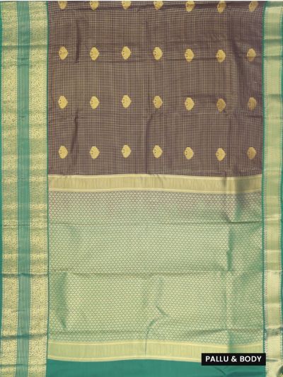 Gracecharm Dark Violet Art Soft Silk Dotted Stripe with Diamond Zari Pallu Saree 