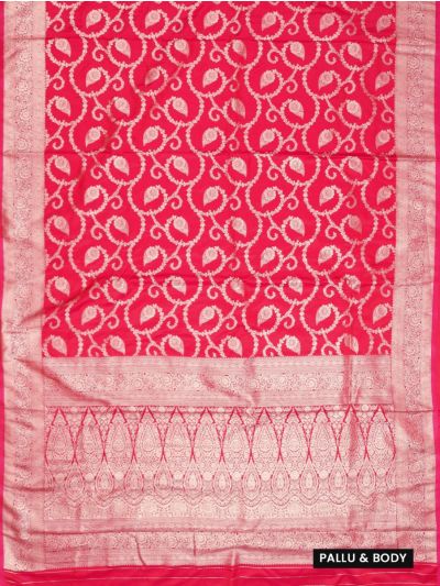 BlossomEase Semi Banarasi Drapes Fluidly Floral Paisley With Floral Border Saree