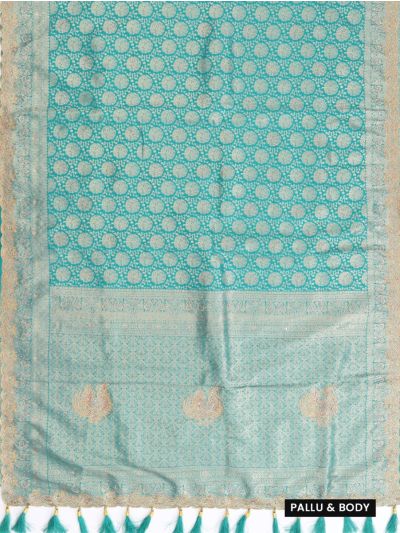 Gracecharm Fancy  Silk scalloped cut work With gold Zari Jaal Saree