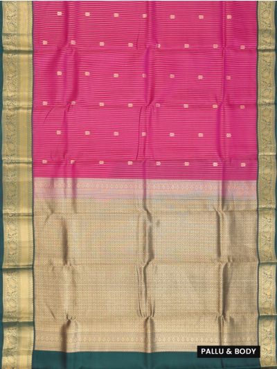 Gracecharm Pure Silk vertical stripes Small Twins Paisley Butta Saree