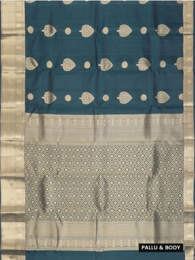 Gracecharm Pure Soft Silk Tree Butta And Round Butta Gold Jari Saree