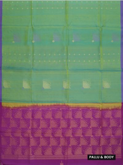 Kanmanie Elegant Butta Design with 1 Inch Asthiri Border Soft Silk Saree