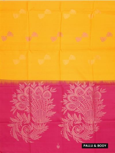 Kanmanie Elegant Borderless Butta Design Soft Silk Saree