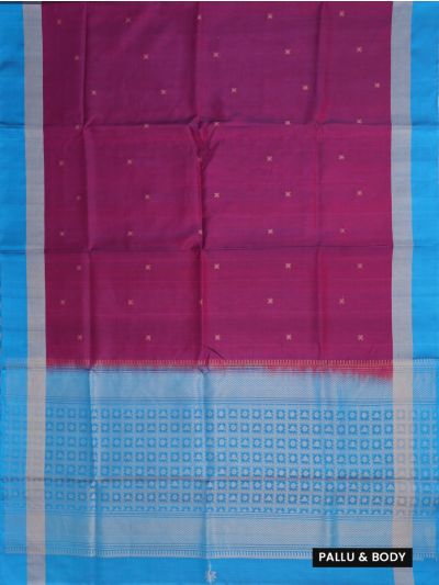 Kanmanie Elegant Butta Design with 5 Inch Tissue Border Soft Silk Saree