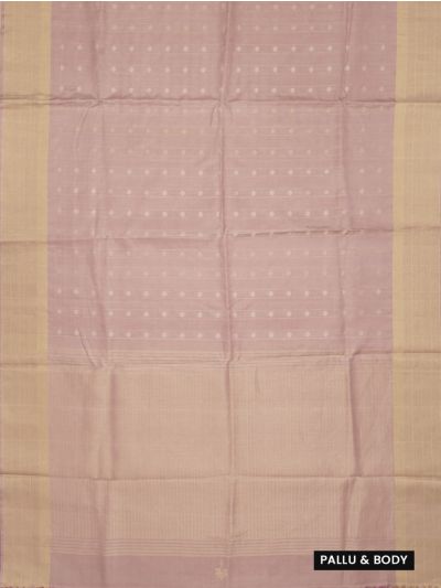 Kanmanie Elegant Striped and Butta Design with 5 Inch Tissue Border Soft Silk Saree