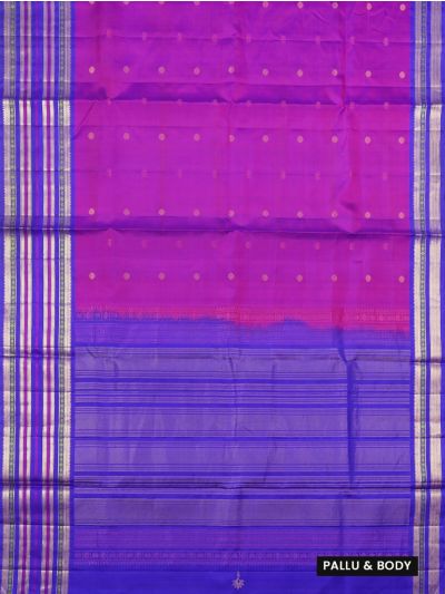 Kanmanie Elegant Butta Design with 7 Inch Traditional Border Pure Soft Silk Saree