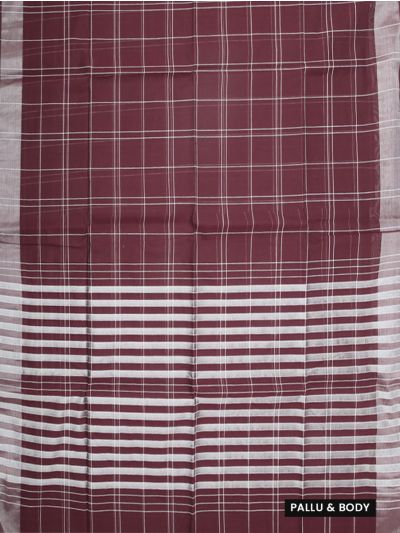 Gracecharm Elegant Kovai Cotton Checked Design with Border Saree