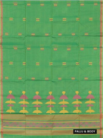 Gracecharm Elegant Cotton Butta Design with Border Saree