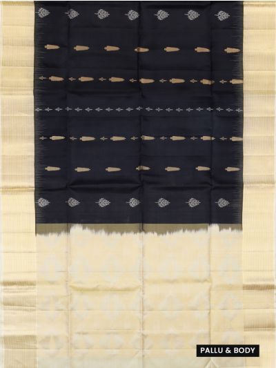 Gracecharm Elegant Pure Soft Silk Butta Design Contrast Border Saree