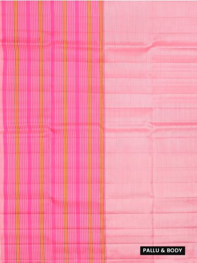 Gracecharm Elegant Pure Soft Silk Striped Design Borderless Saree
