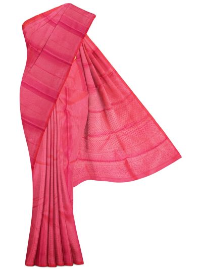 Gracecharm Elegant Pure Soft Silk Checked Design with Small Border Saree
