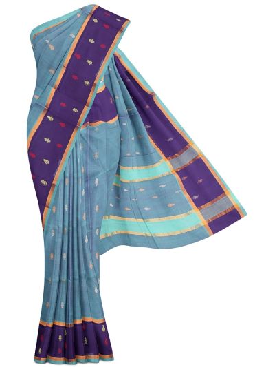 Gracecharm Venkatagiri Cotton Butta Design with Border Saree - Without Blouse