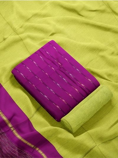 Graceful Essence Timeless Classic Pochampally Cotton Dress Material