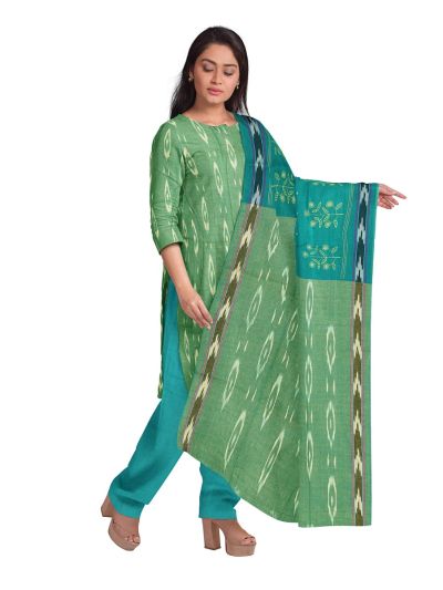 Graceful Essence Timeless Classic Pochampally Cotton Dress Material