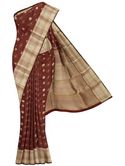 Vivaha Kanchipuram Pure Silk Floral Butta with Diamond Brocade Pallu Saree