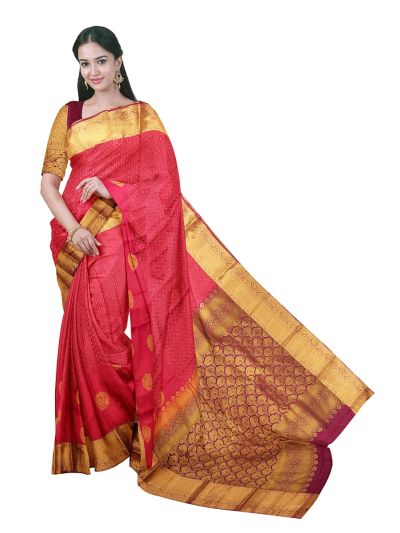 Gracecharm Art Soft Silk Striped and Butta Design with Border Saree