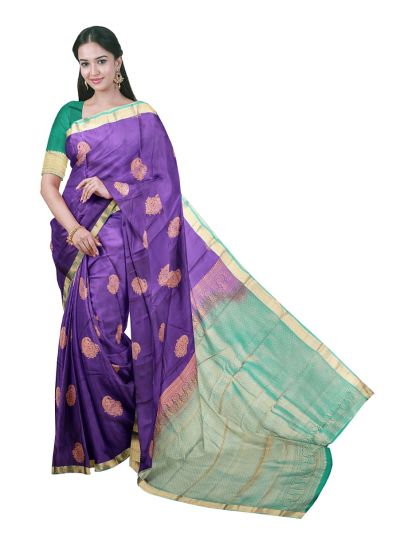 Gracecharm Elegant Art Soft Silk Butta Design with Border Saree