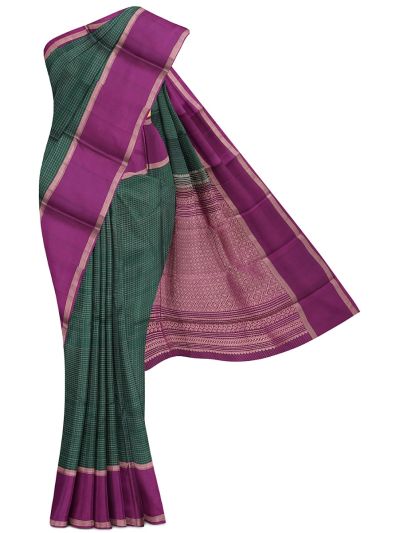 Gracecharm Pure Soft Silk Zari Check with Diamond Brocade Pallu Saree