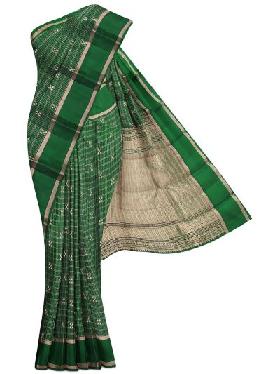 Gracecharm Elegant Pure Soft Silk Checked and Butta Design with Border Saree