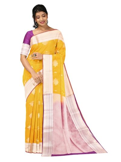 Gracecharm Elegant Art Soft Silk Butta Design with Border Saree