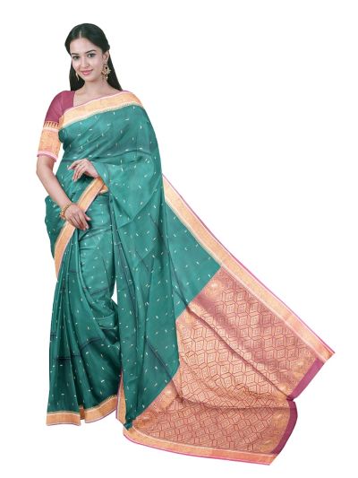 Gracecharm Elegant Art Soft Silk Butta Design with Border Saree