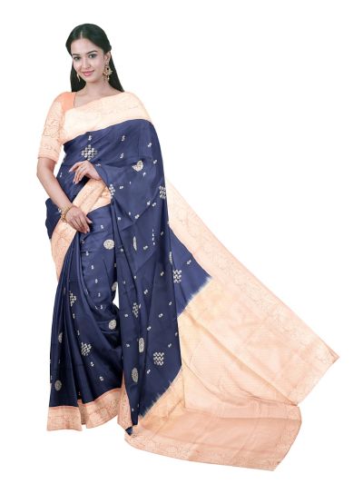 Gracecharm Elegant Art Soft Silk Butta Design Contrast Border Saree