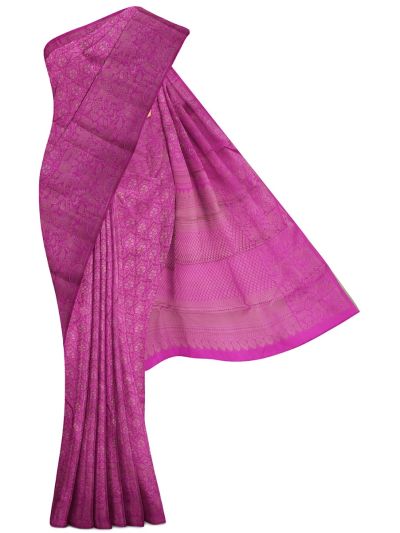 Gracecharm Uppada Silk Floral Motif with Floral Tip Border Saree