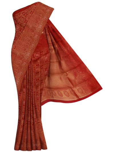 Gracecharm Uppada Silk Annapakshi Floral Jaal with Medallion Diagonal Pallu Saree