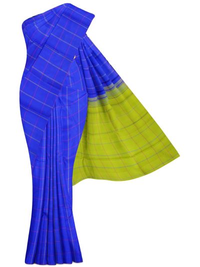 Arani Pure Silk Contrast Window Checks Checked Pallu Saree