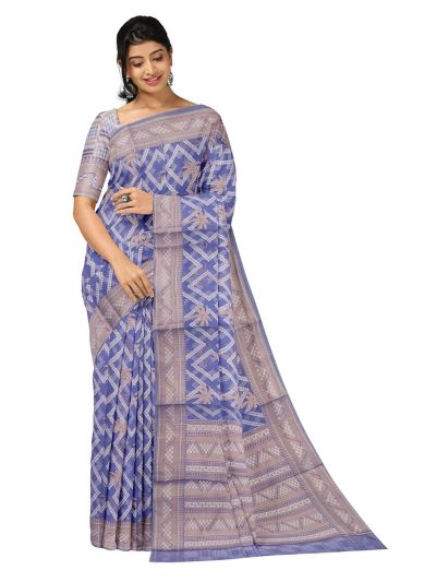 Gracecharm Super Net Palm Tree Diamond Lattice with Geometric Stripe Pallu Saree