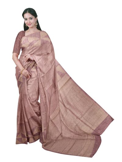 Gracecharm Art Soft Silk Micro Check with Geometric Diamond Brocade Pallu Saree