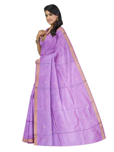 Kanmanie Vazhainaar Pattu Twin Leaf Butta Zari Border Saree