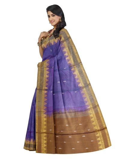 Kanmanie Vazhainaar Pattu Lavender Bronze Zari Butta Saree