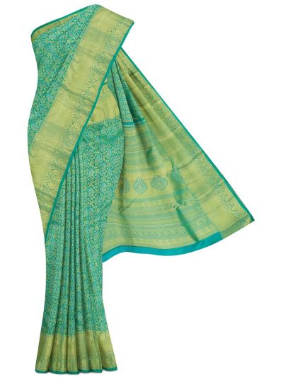 Gracecharm Pure Silk Floral Creeper Jaal with Medallion Butta Pallu Saree
