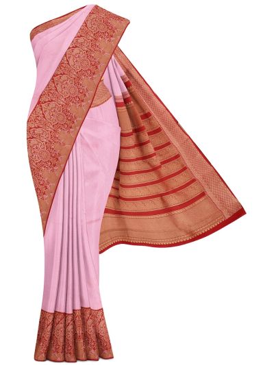 Vivaha Kanchipuram Pure Silk Leaf Chain Lines with Annapakshi Pallu Saree