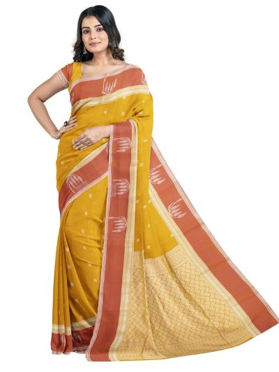 Gracecharm Silk Cotton Butta with Contrast Border Saree