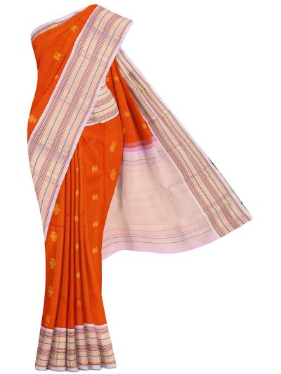 Vivaha Kanchipuram Pure Silk Yaali Butta with Diagonal Stripe Pallu Saree