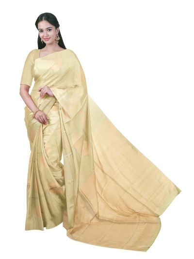 Gracecharm Art Soft Silk Round Butta with Fine Diagonal Brocade Pallu Saree